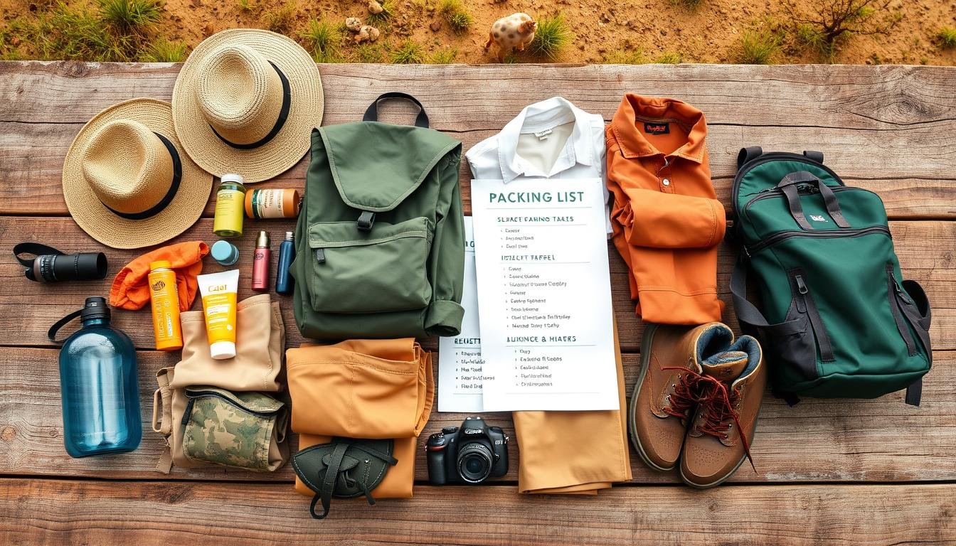 african safari packing list